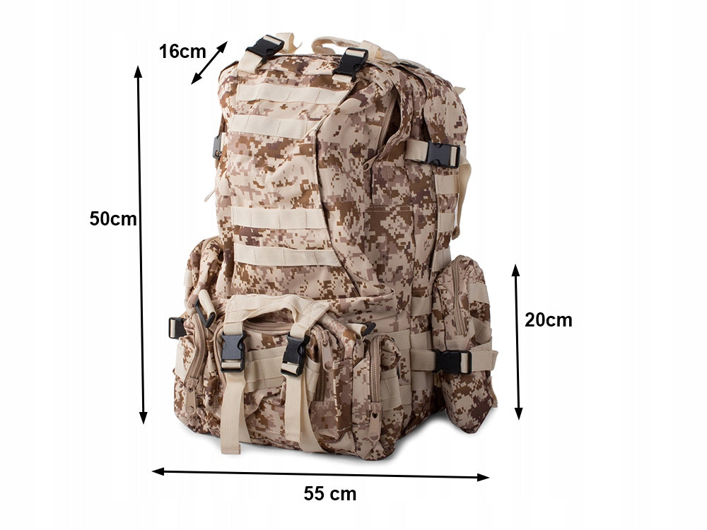 Tactische Survival camouflage rugzak 48,5 Liter Bruin kopen