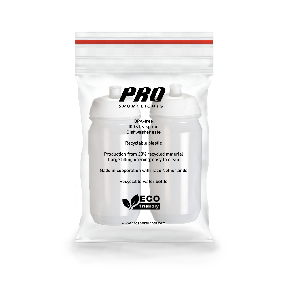 2x Pro Sport Lights Bidons - 500 ml - transparant