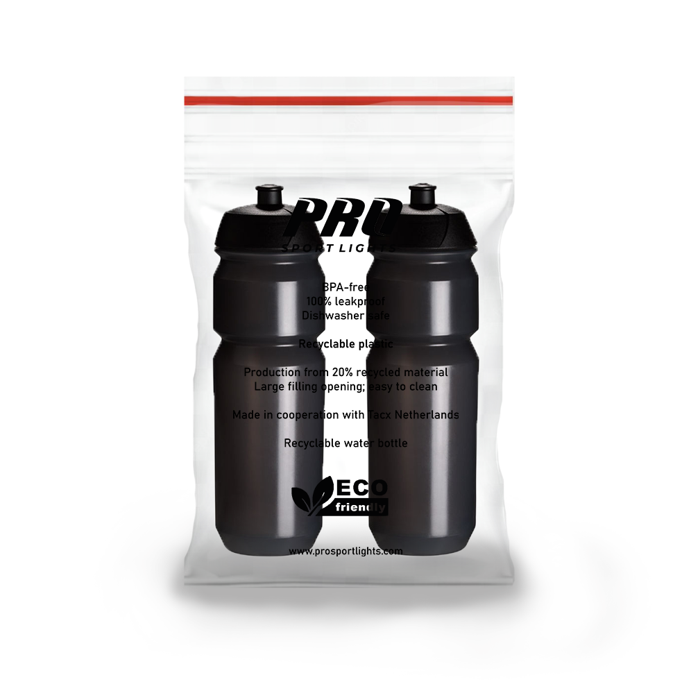 Pro Sport Lights 2x Drinkbus - 750 ml - Transparant Zwart