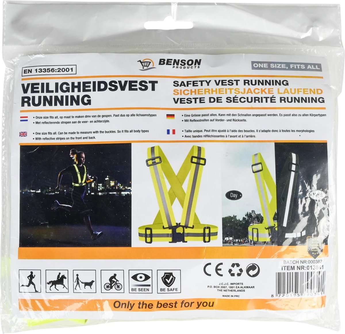 Veiligheidsvest met Reflecterende Strepen - Universele Pasvorm One Size