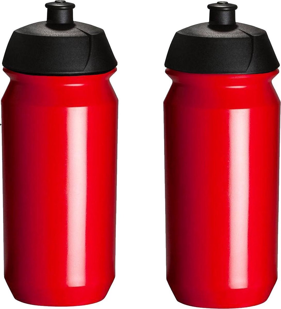 Waterfles 2 x Bidon - 500 ml - Zwart/Rood - Drinkbus Kopen Online