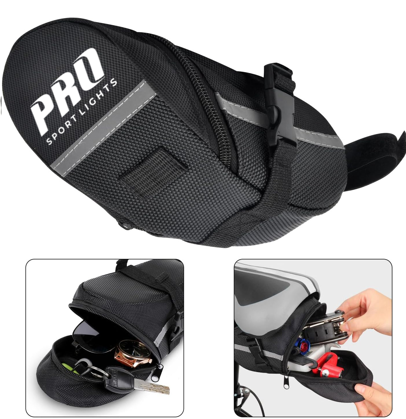 Zadeltas Pro Sport Lights 1,2 Liter - Zwart - Fietstas - MTB Racefiets kopen online