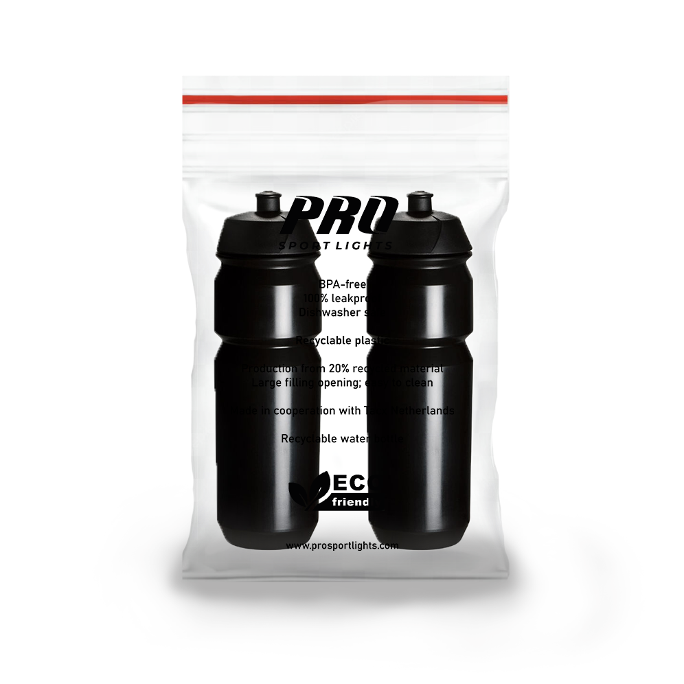 2x Bidons Pro Sport Lights - 750 ml - Zwart