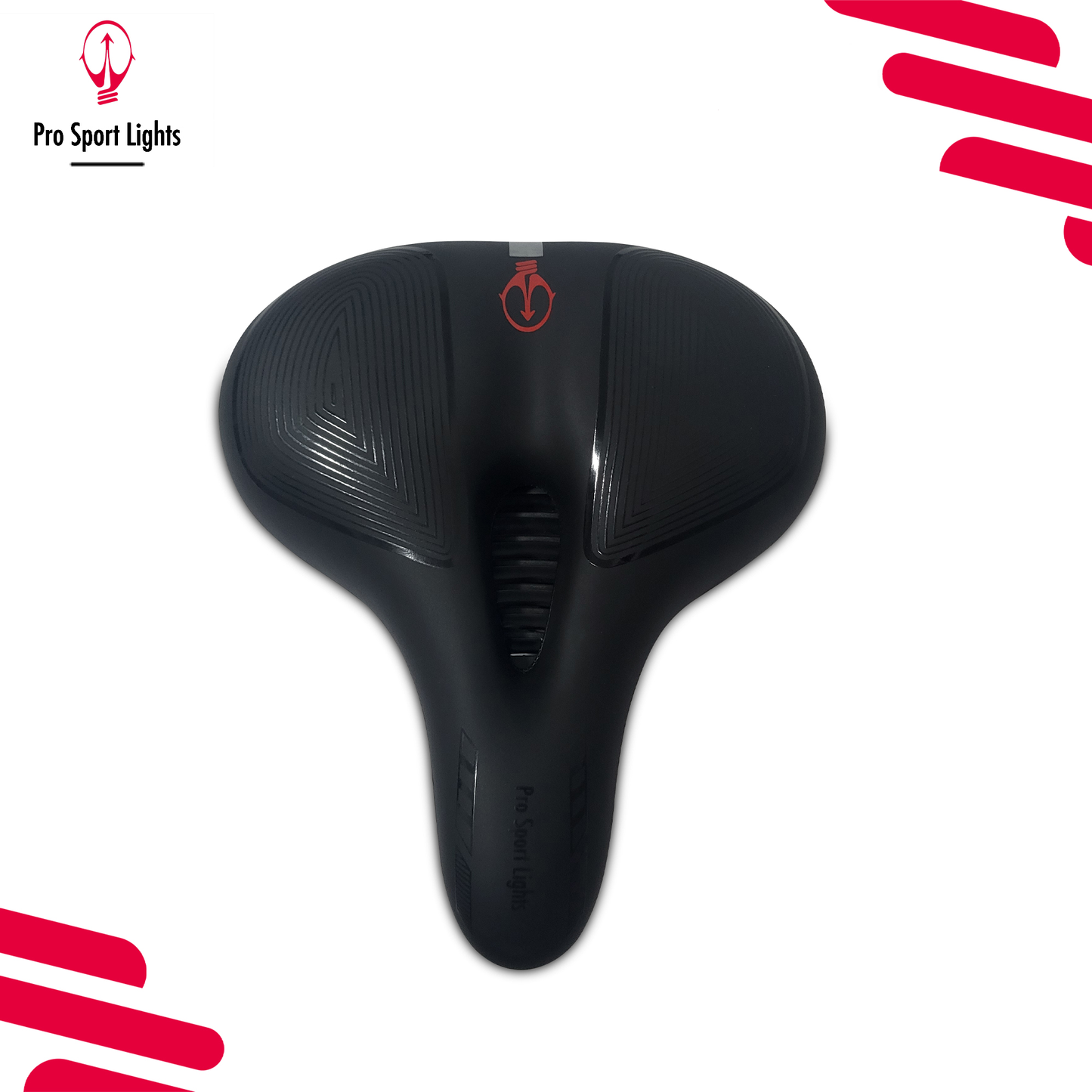 Fietszadel Pro Sport Lights Dames/Heren - Gel Premium Royal - Comfort - Zwart