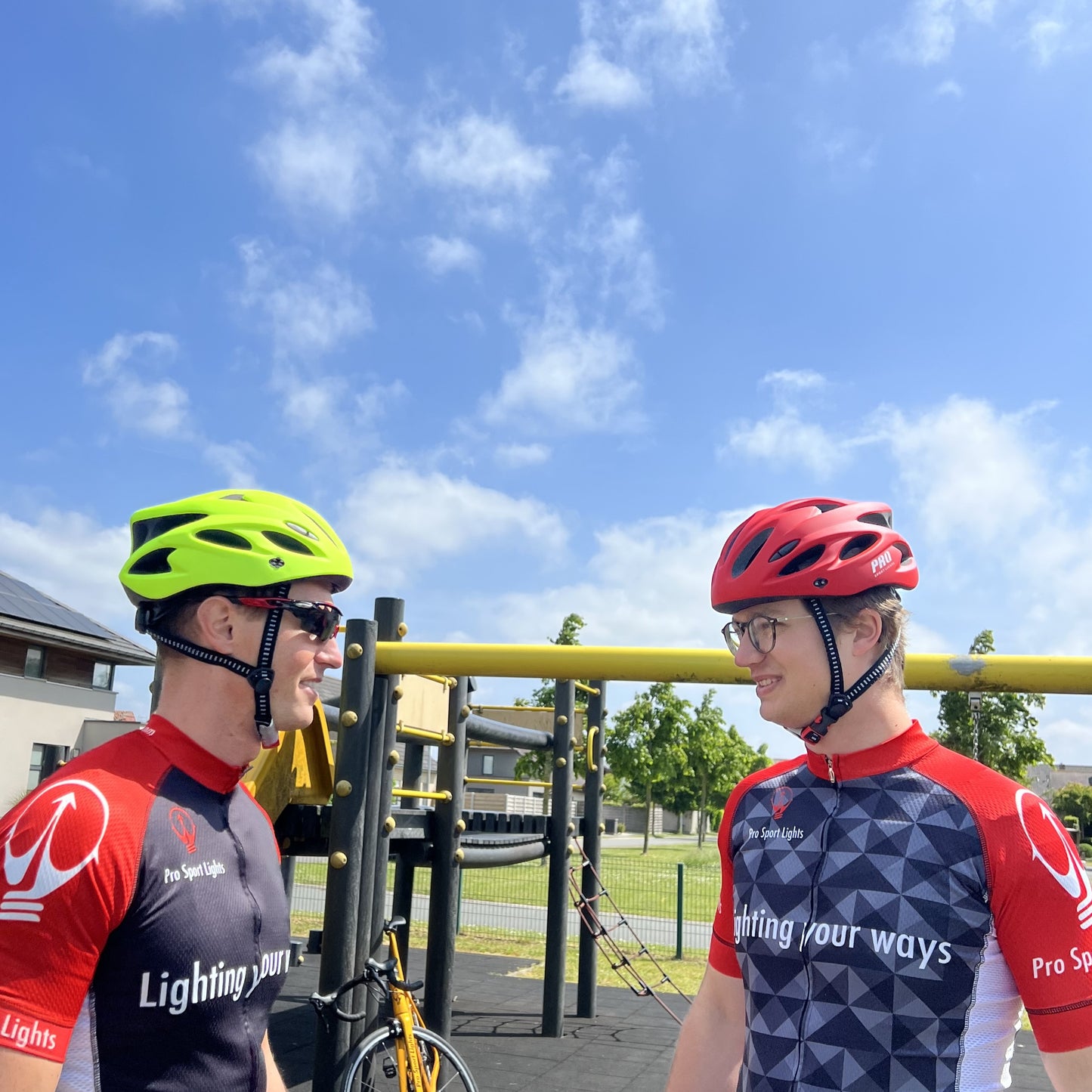 Fietshelm Pro Sport Lights Heren/Dames Flashy Geel/Groen