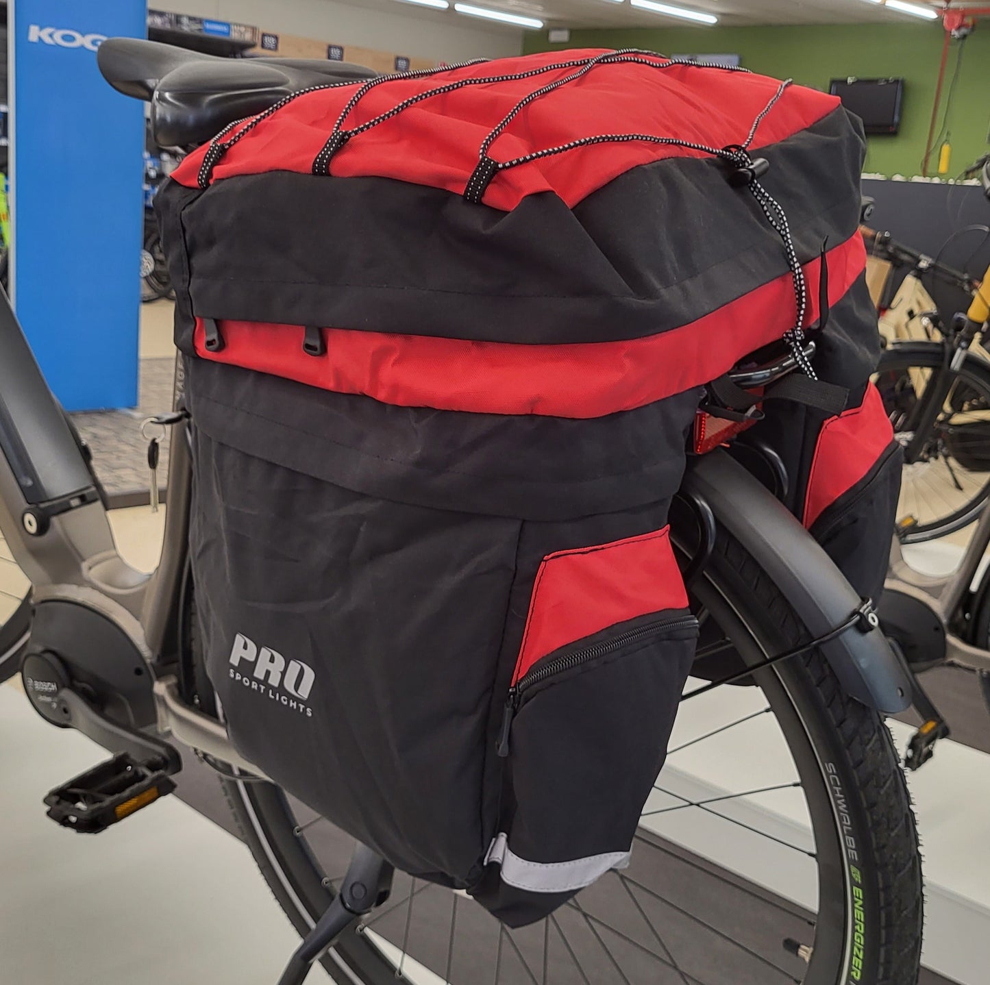 Pro Sport Lights Dubbele fietstas - 46 Liter - Zwart/Rood