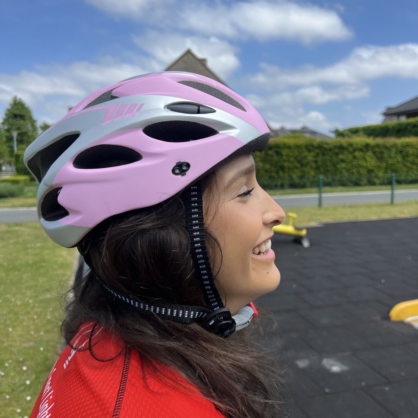 Fietshelm Dames - Mat Roze/grijs