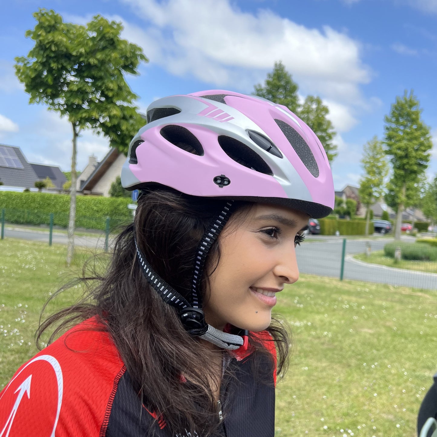 Fietshelm Dames - Mat Roze/grijs