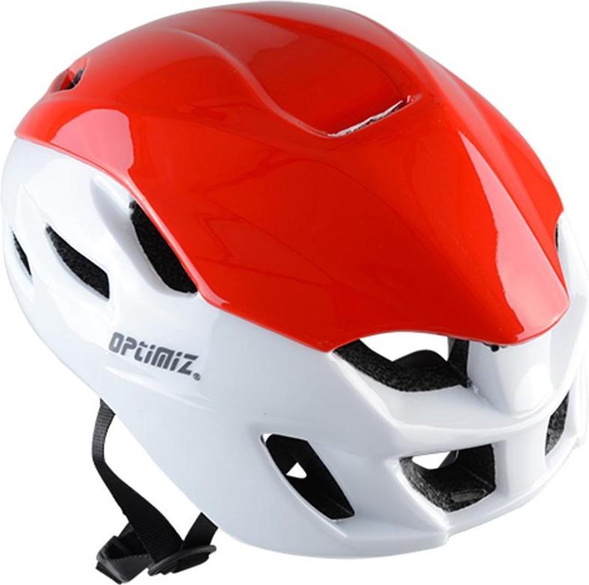 Fietshelm Optimiz Heren/Dames - Glanzend Rood - Race Aero Fietshelm