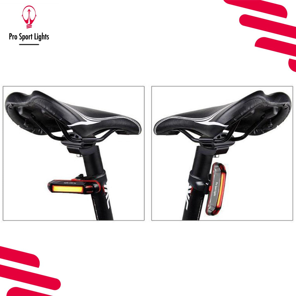 2 in 1 - Rood en Wit fietsverlichting LED Fietslamp
