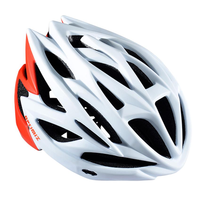 Fietshelm Optimiz - Matt Wit Rood