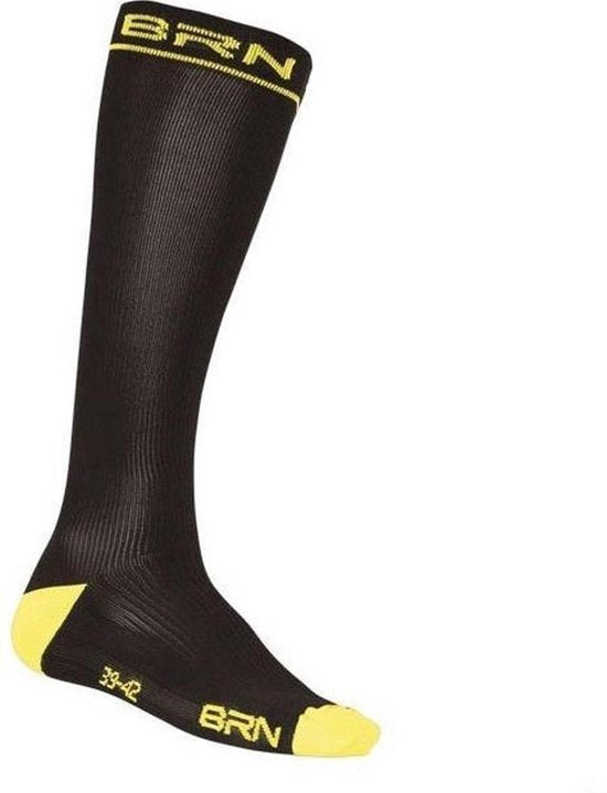 BRN Compressiekousen zwart/neon 39-42