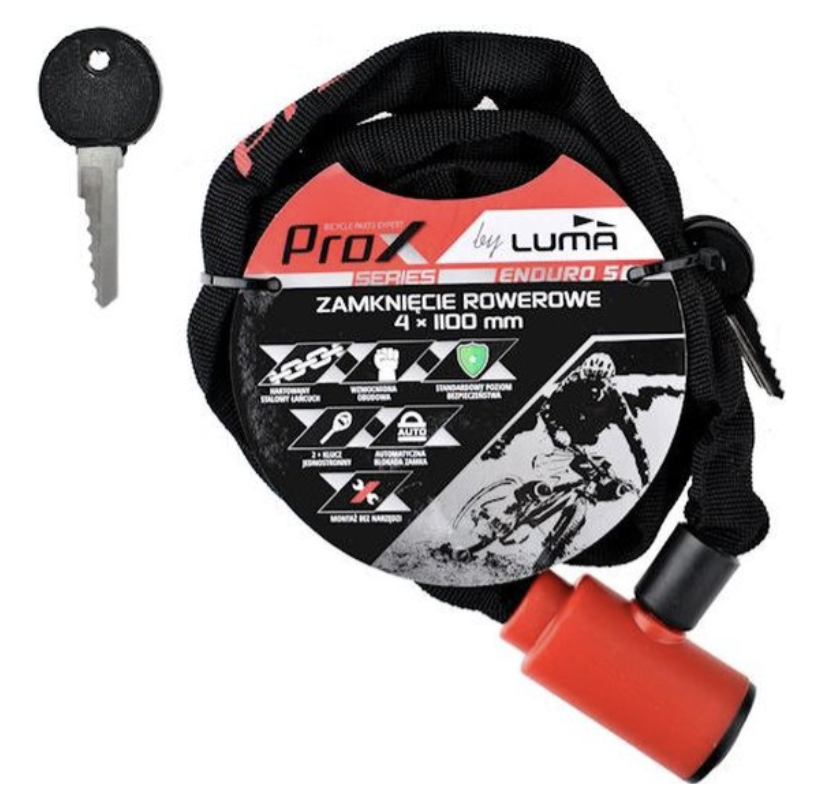 Fietsslot ProX Enduro 5 kettingslot - rood - 110cm