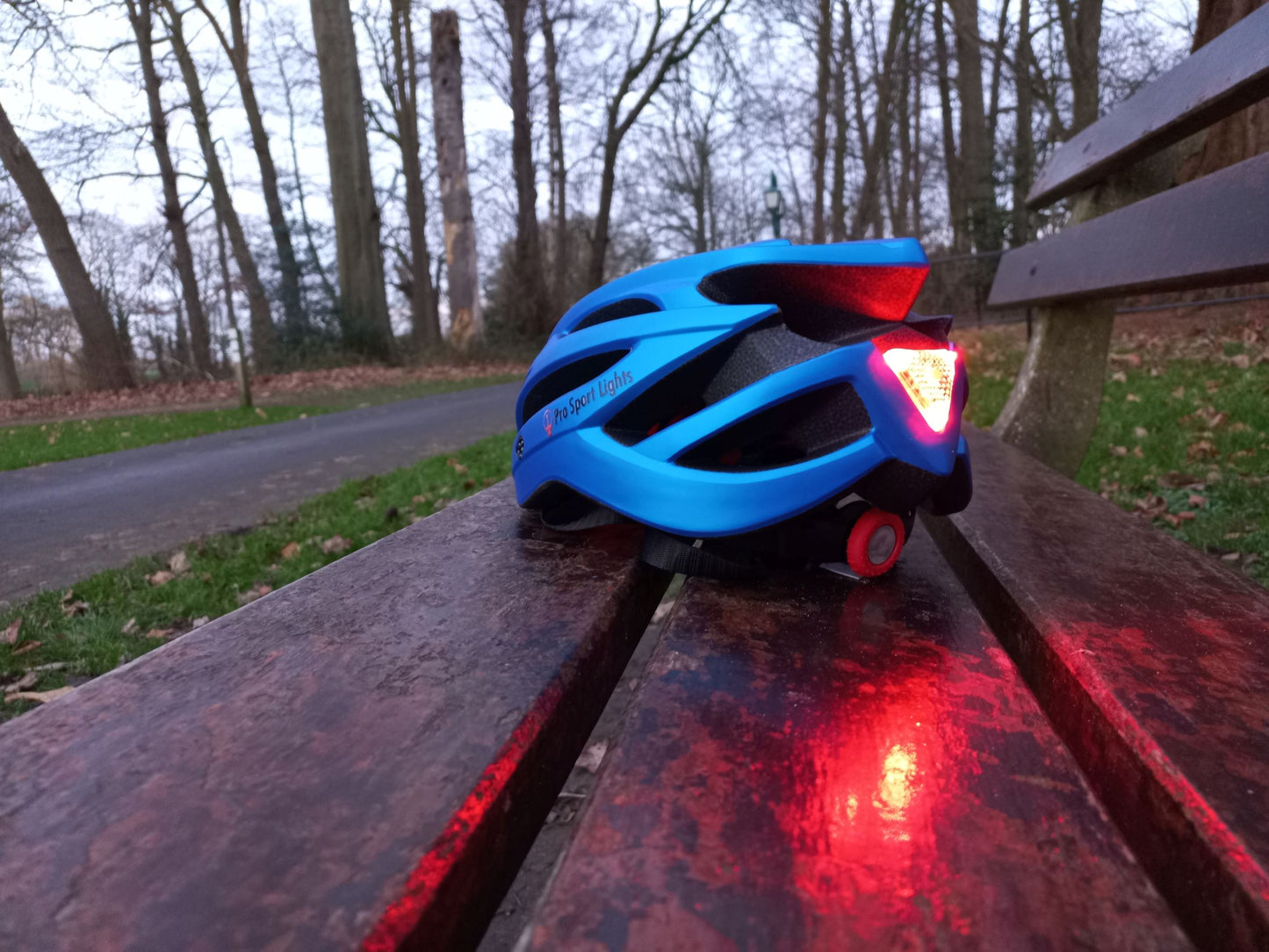 Pro Sport Lights Fietshelm - Metallic Blauw - 54/61cm