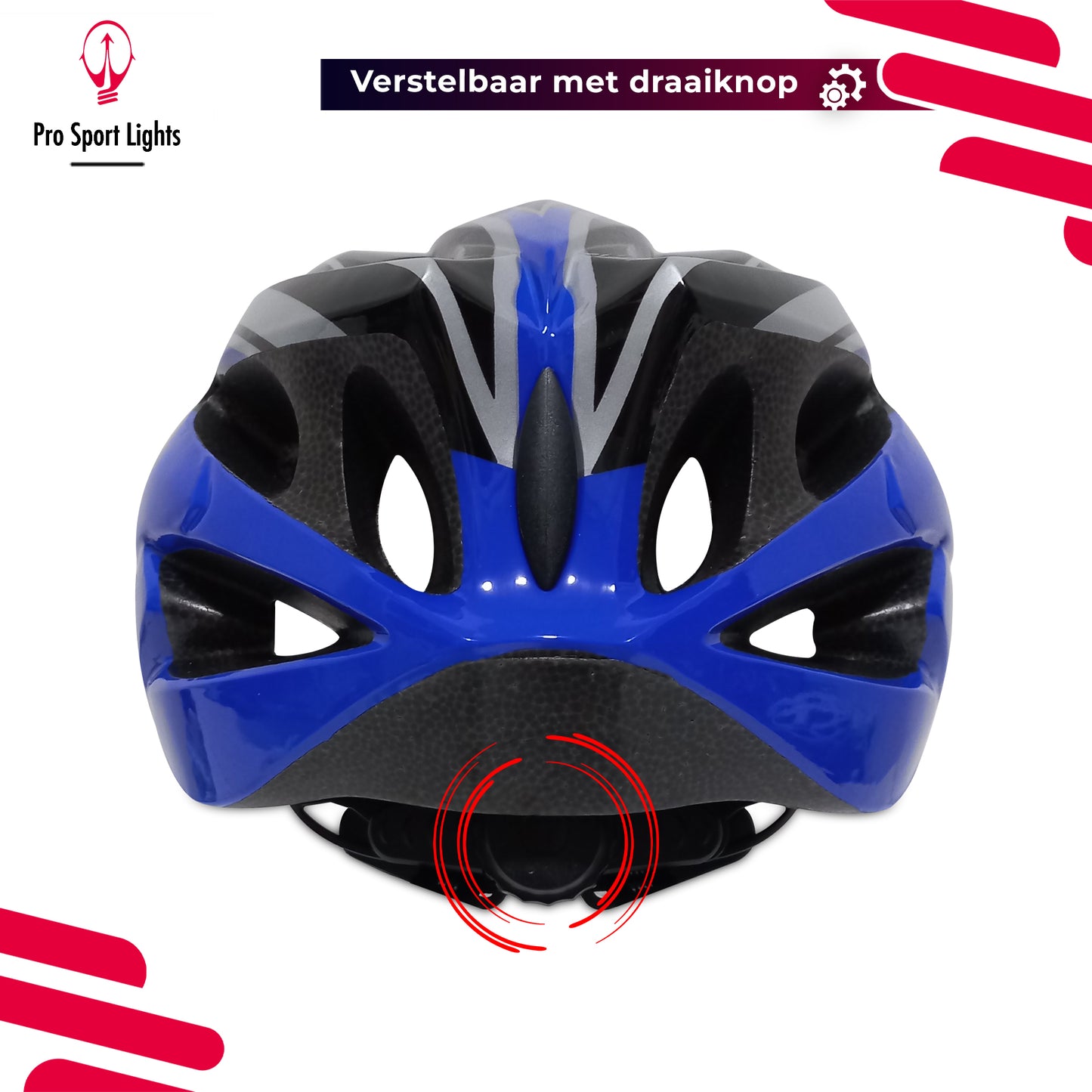 Fietshelm Pro Sport Lights Dames/Heren Zwart/Blauw - Medium/Large