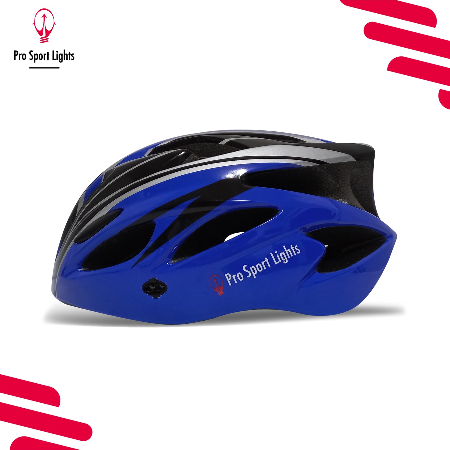 Fietshelm Pro Sport Lights Dames/Heren Zwart/Blauw - Medium/Large
