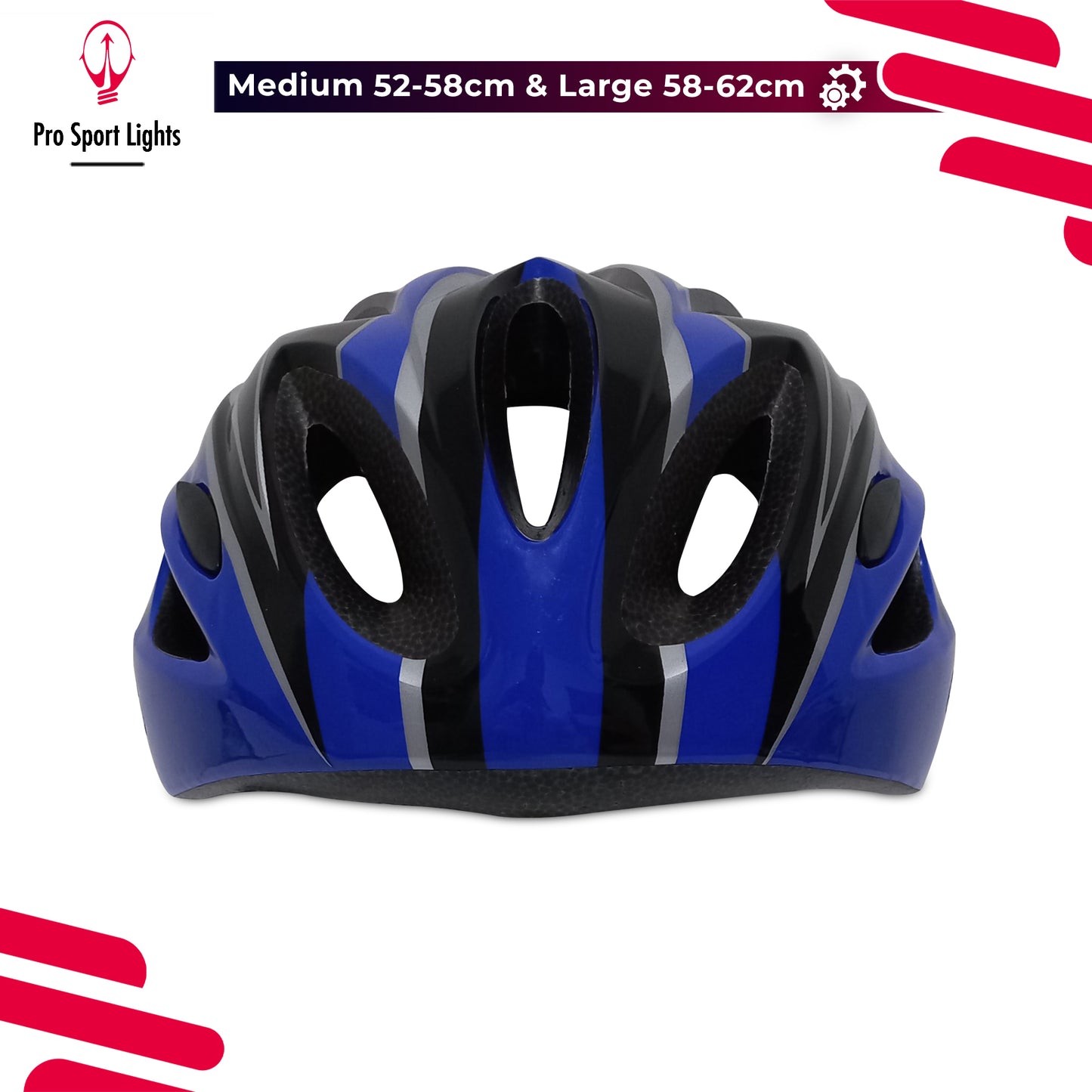 Fietshelm Pro Sport Lights Dames/Heren Zwart/Blauw - Medium/Large