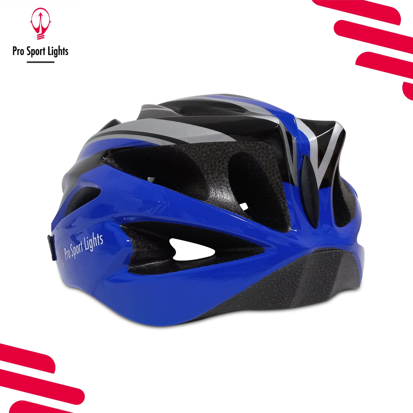 Fietshelm Pro Sport Lights Dames/Heren Zwart/Blauw - Medium/Large