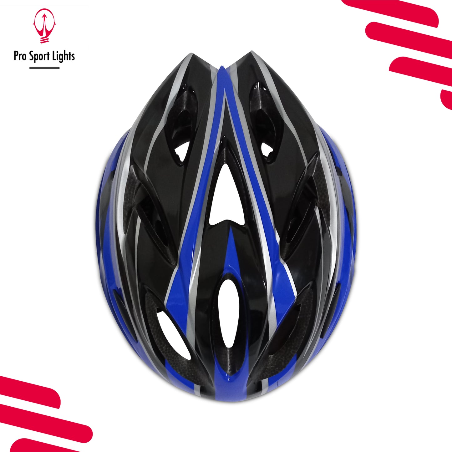 Fietshelm Pro Sport Lights Dames/Heren Zwart/Blauw - Medium/Large
