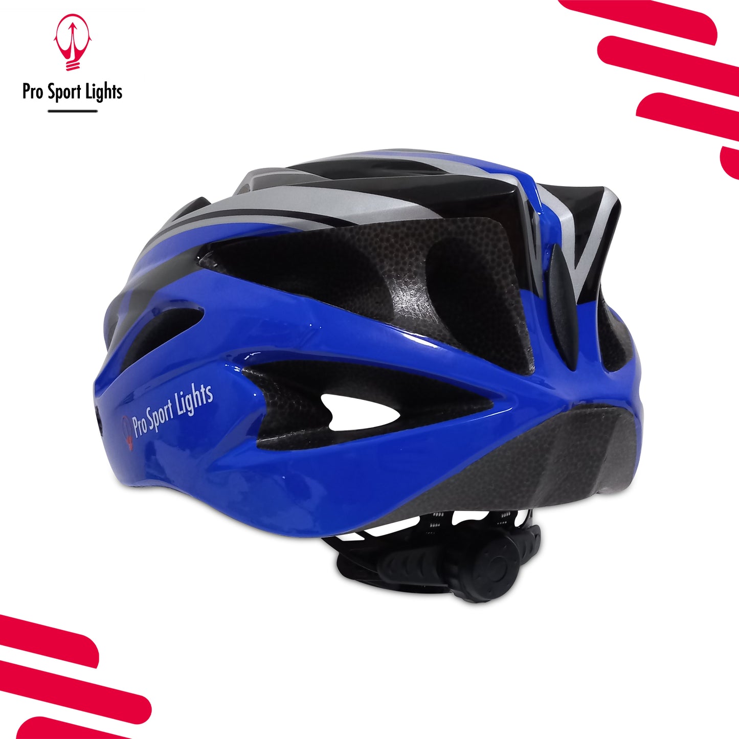 Fietshelm Pro Sport Lights Dames/Heren Zwart/Blauw - Medium/Large