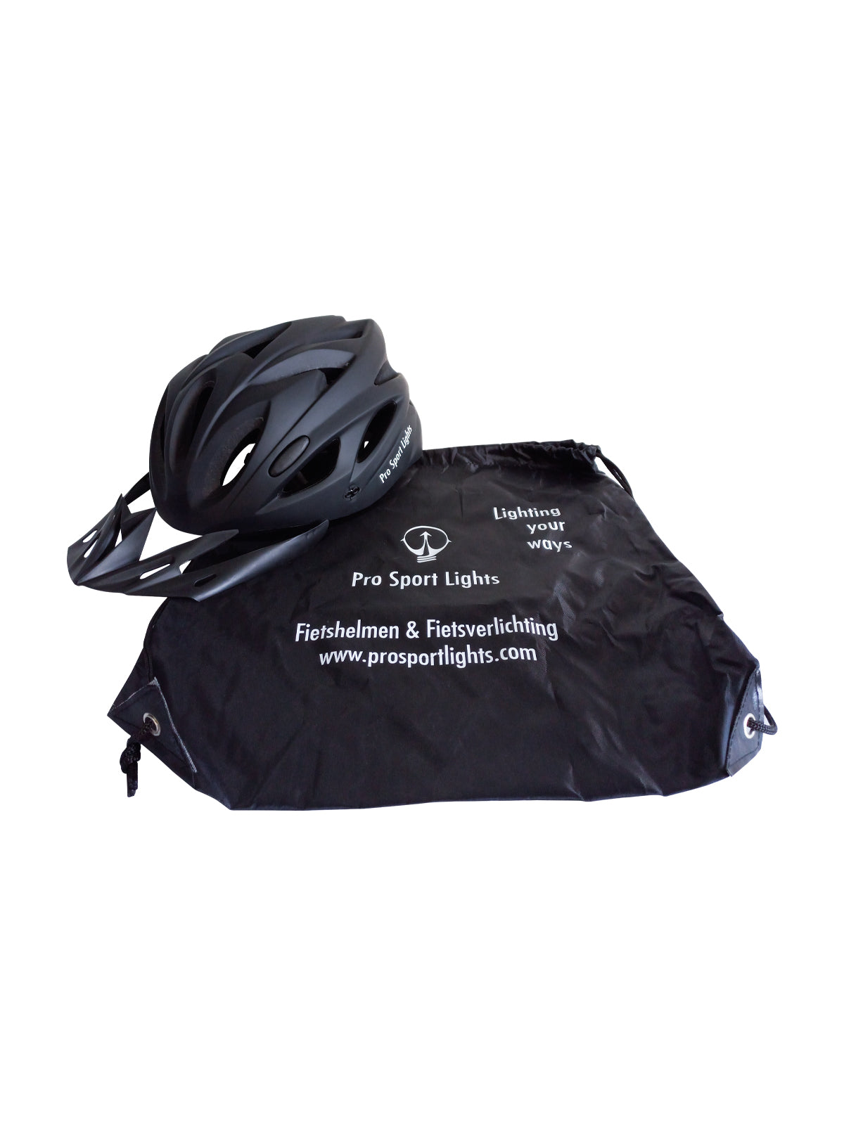 Fietshelm Pro Sport Lights Mat Zwart