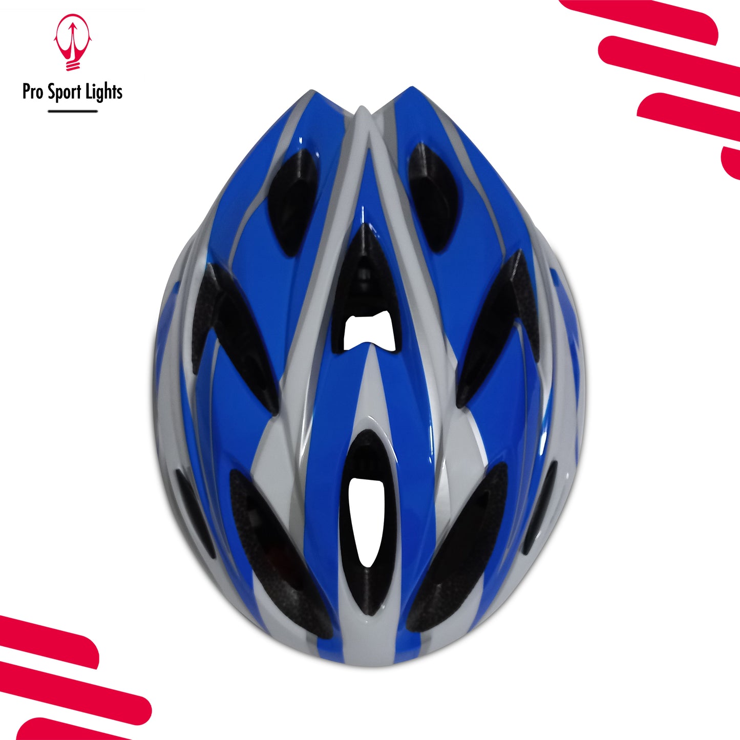 Casque de vélo Pro Sport Lights Femme/Homme Blanc/Bleu - Moyen/Grand