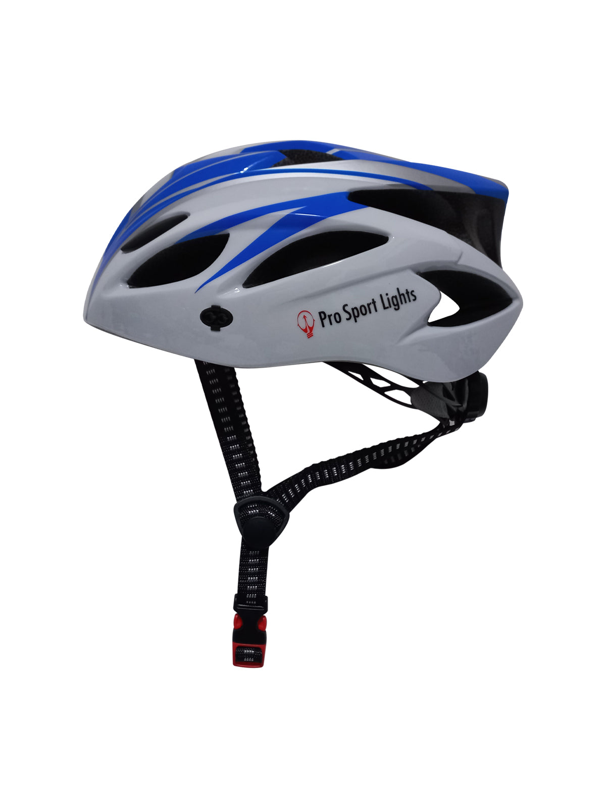 Fietshelm Pro Sport Lights Dames/Heren Wit/Blauw - Medium/Large