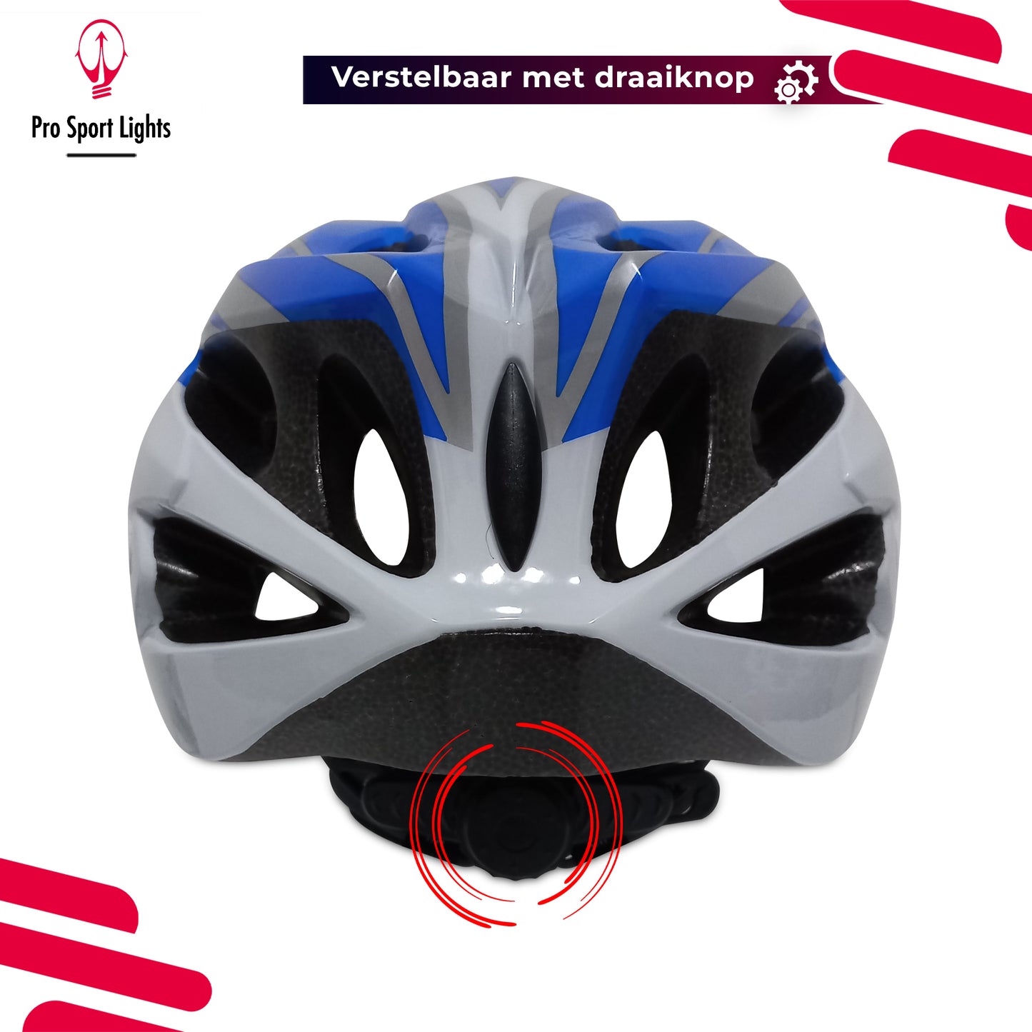 Fietshelm Pro Sport Lights Dames/Heren Wit/Blauw - Medium/Large