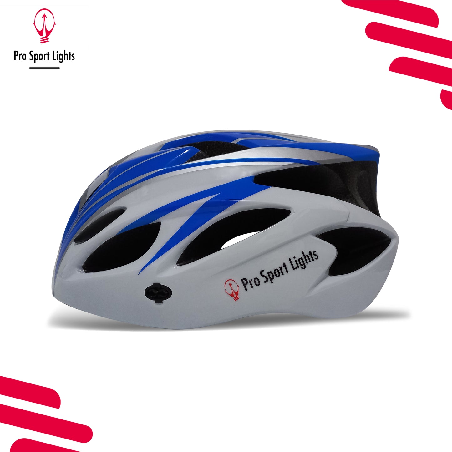 Fietshelm Pro Sport Lights Dames/Heren Wit/Blauw - Medium/Large