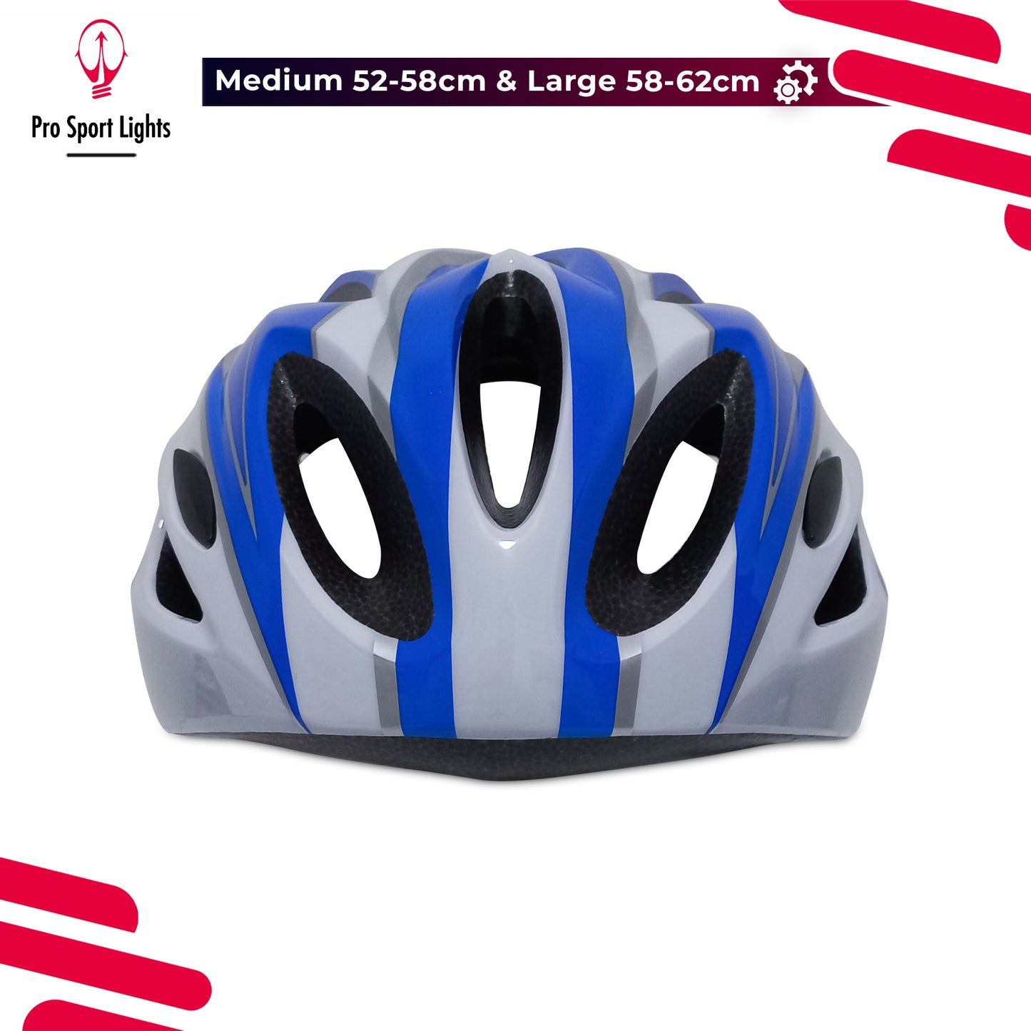 Casque de vélo Pro Sport Lights Femme/Homme Blanc/Bleu - Moyen/Grand