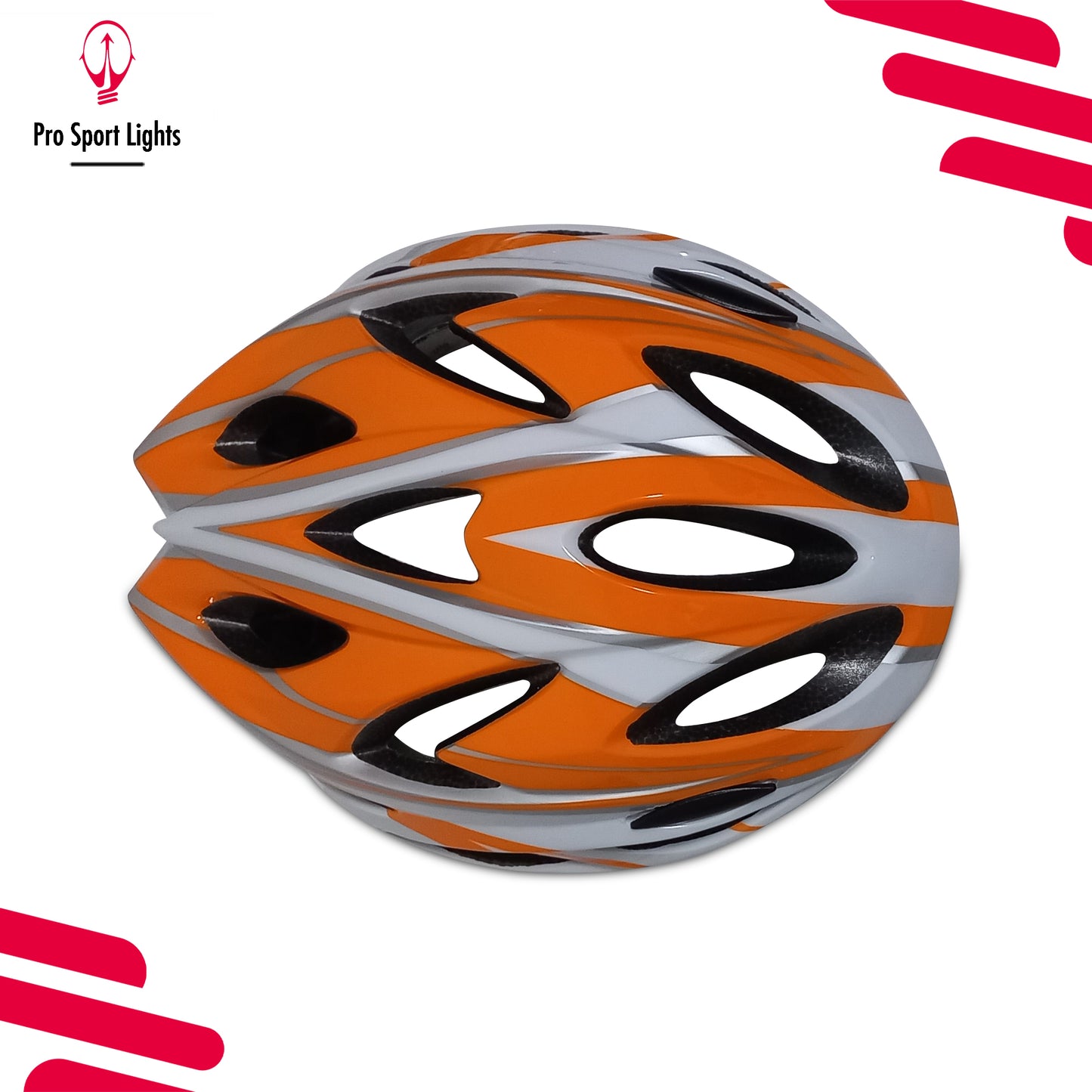 Fietshelm Pro Sport Lights Dames/Heren - Wit/Oranje Medium/Large