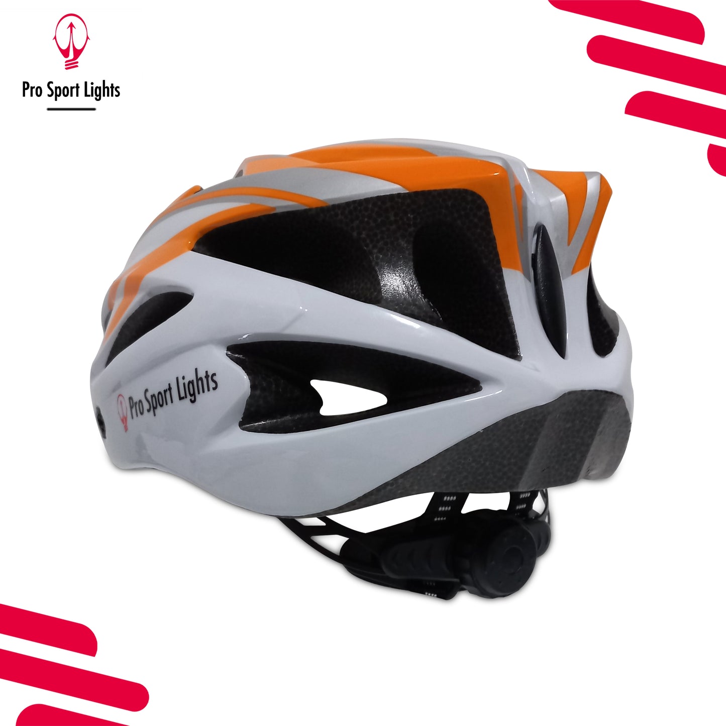 Fietshelm Pro Sport Lights Dames/Heren - Wit/Oranje Medium/Large