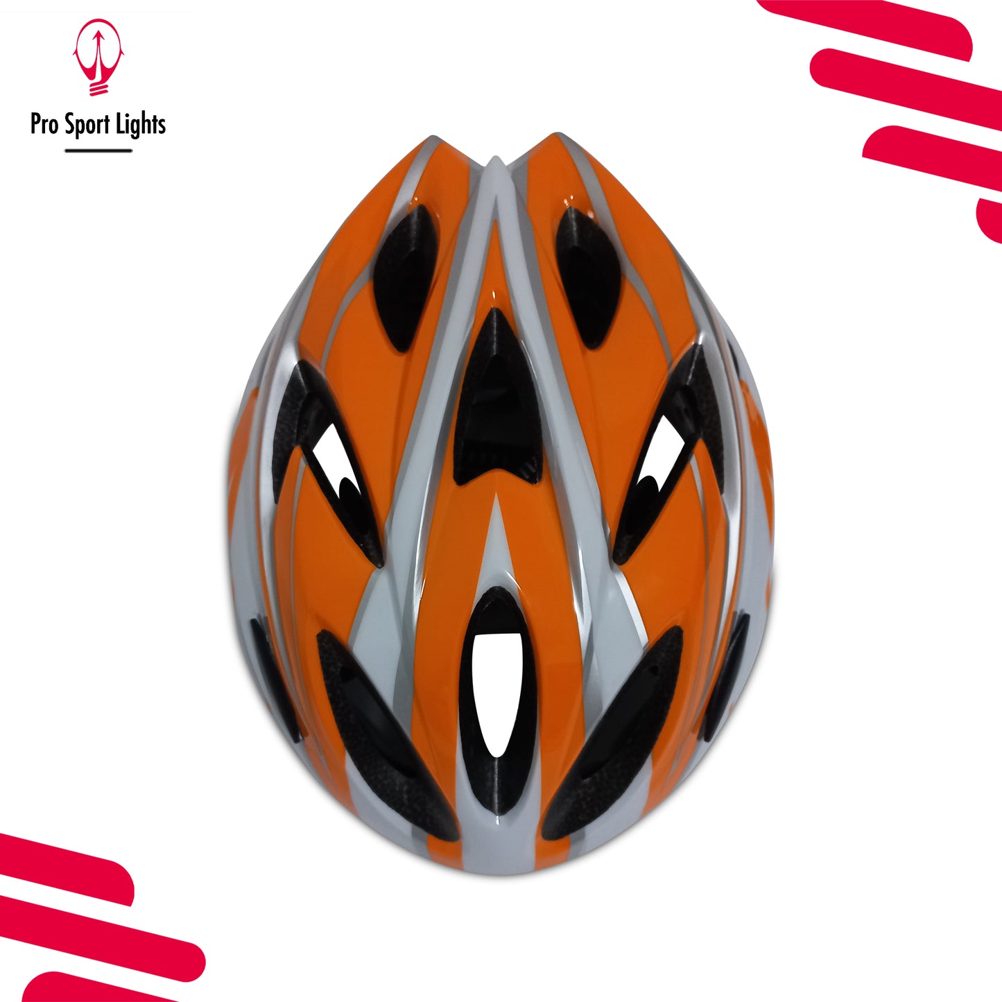 Fietshelm Pro Sport Lights Dames/Heren - Wit/Oranje Medium/Large
