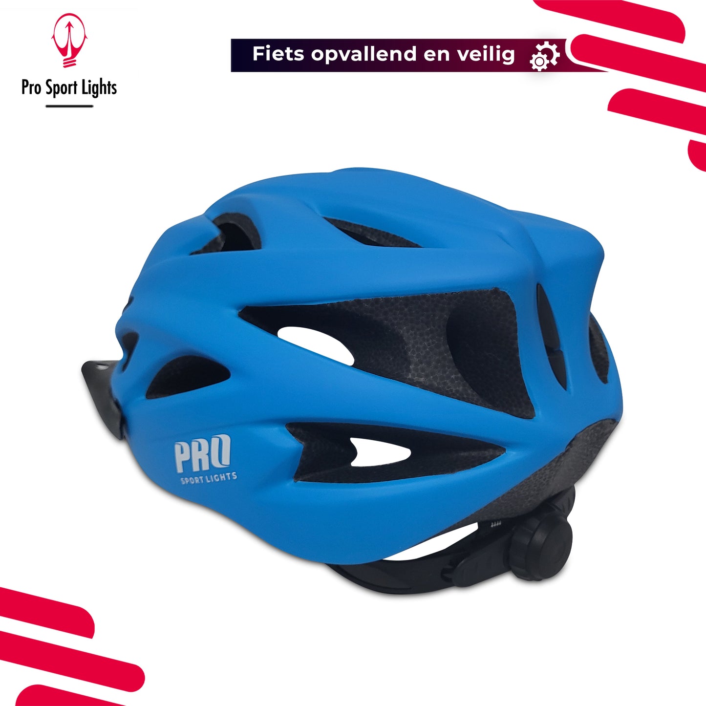 Fietshelm Pro Sport Lights Heren/Dames - Mat Blauw