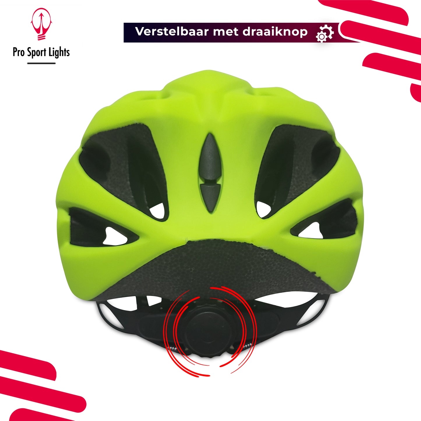 Fietshelm Pro Sport Lights Heren/Dames Flashy Geel/Groen