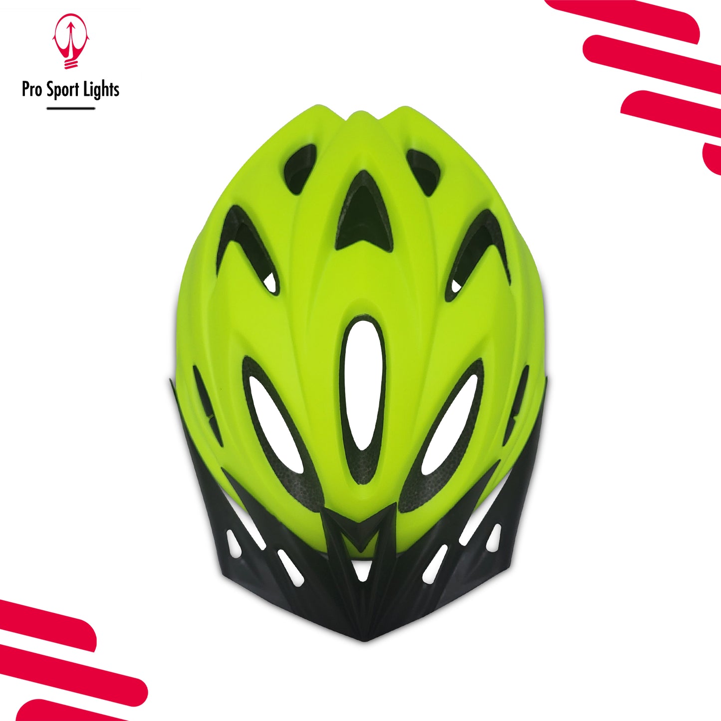 Fietshelm Pro Sport Lights Heren/Dames Flashy Geel/Groen