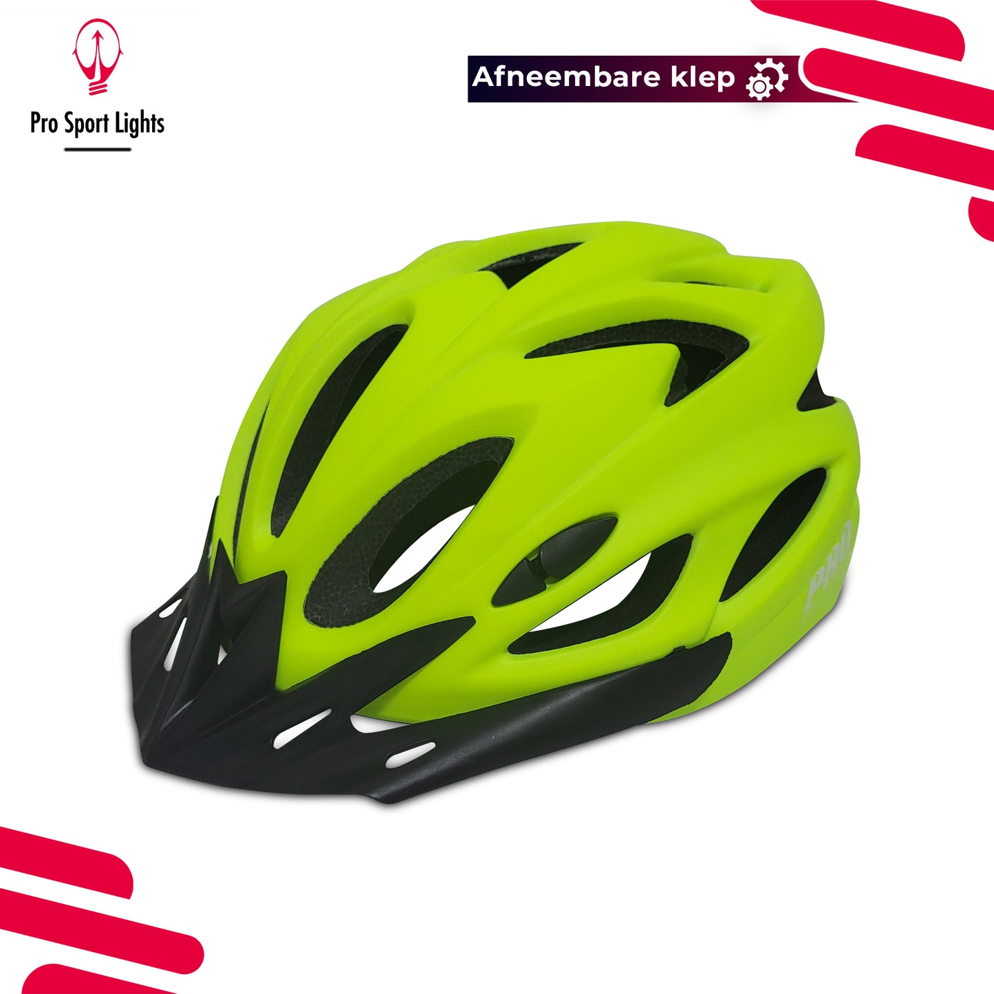 Fietshelm Pro Sport Lights Heren/Dames Flashy Geel/Groen