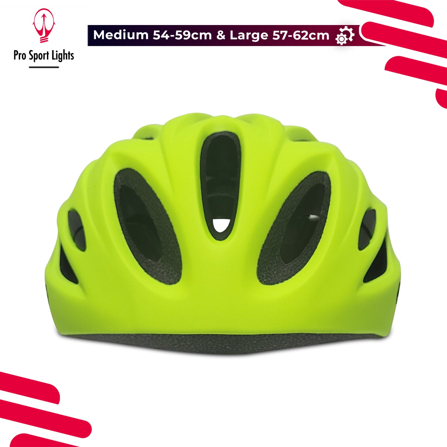 Fietshelm Pro Sport Lights Heren/Dames Flashy Geel/Groen