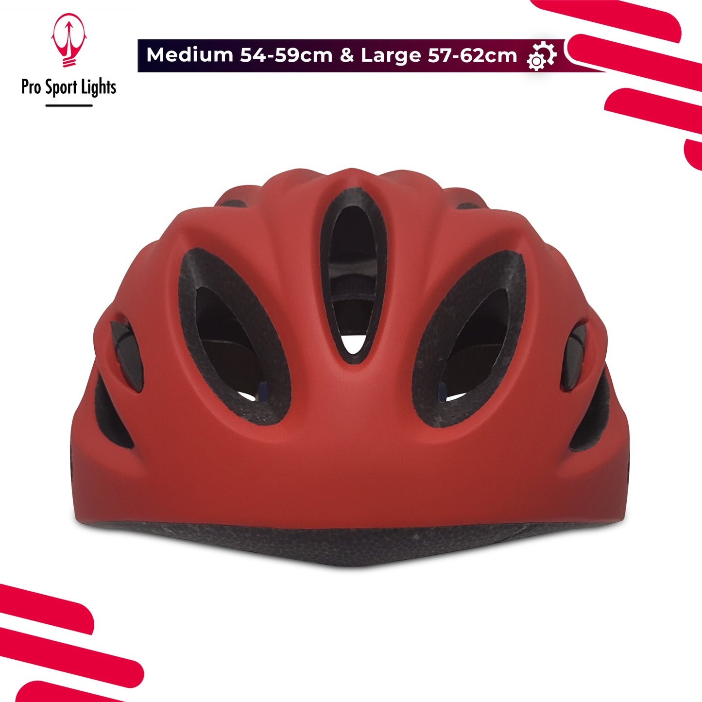 Pro Sport Lights Fietshelm Mat rood