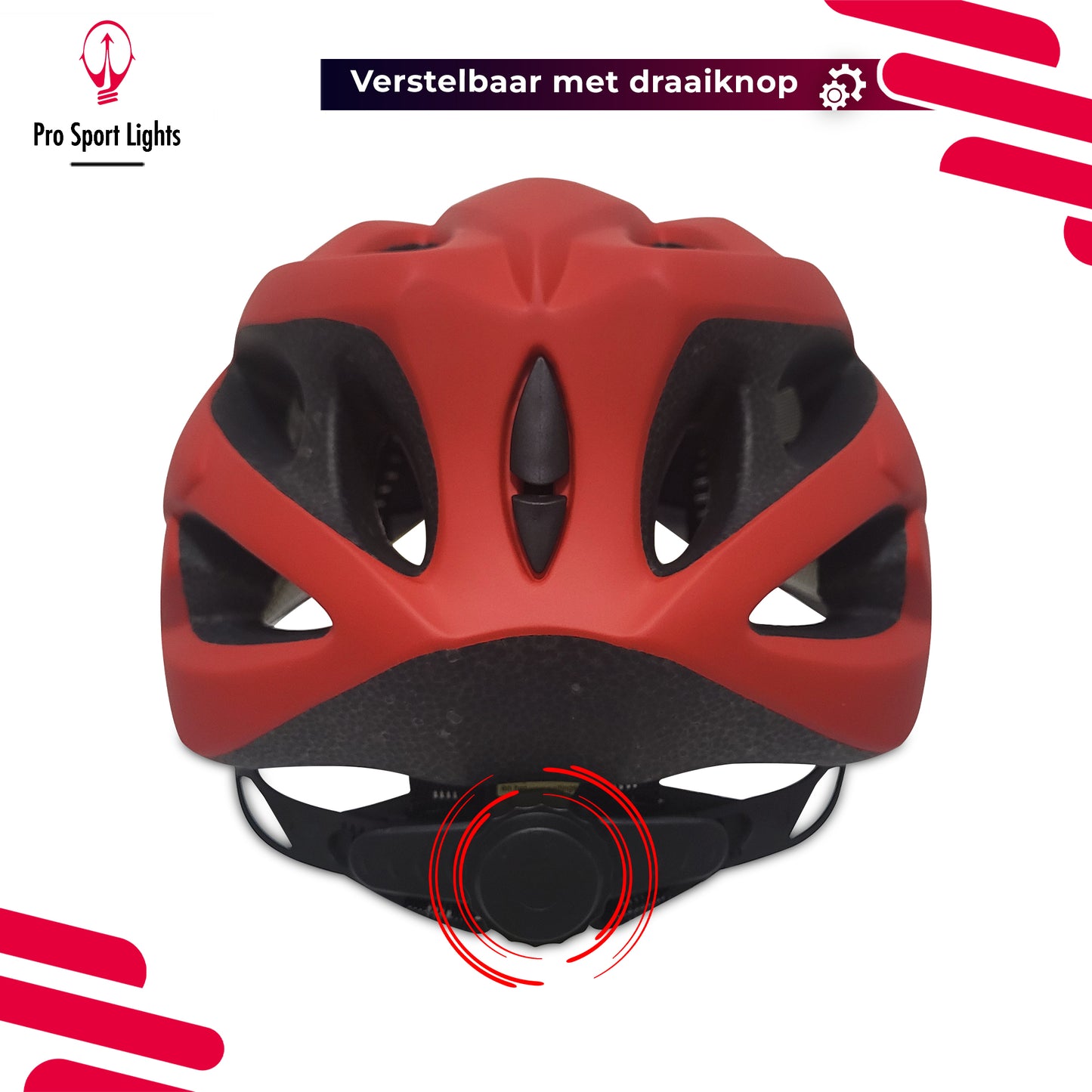 Pro Sport Lights Fietshelm Mat rood