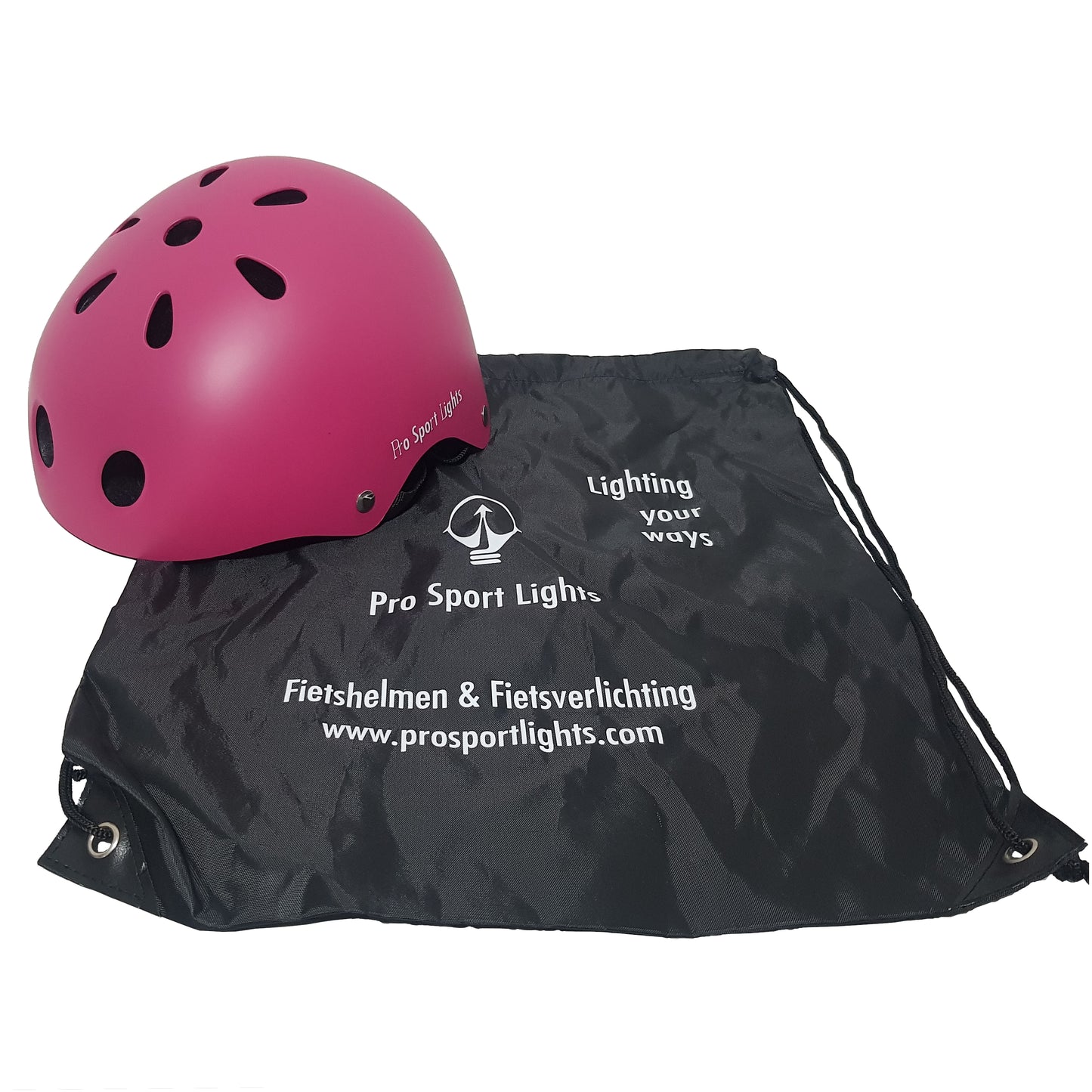 Fietshelm kinderen kinderfietshelm pink roze donkerroze skate fiets