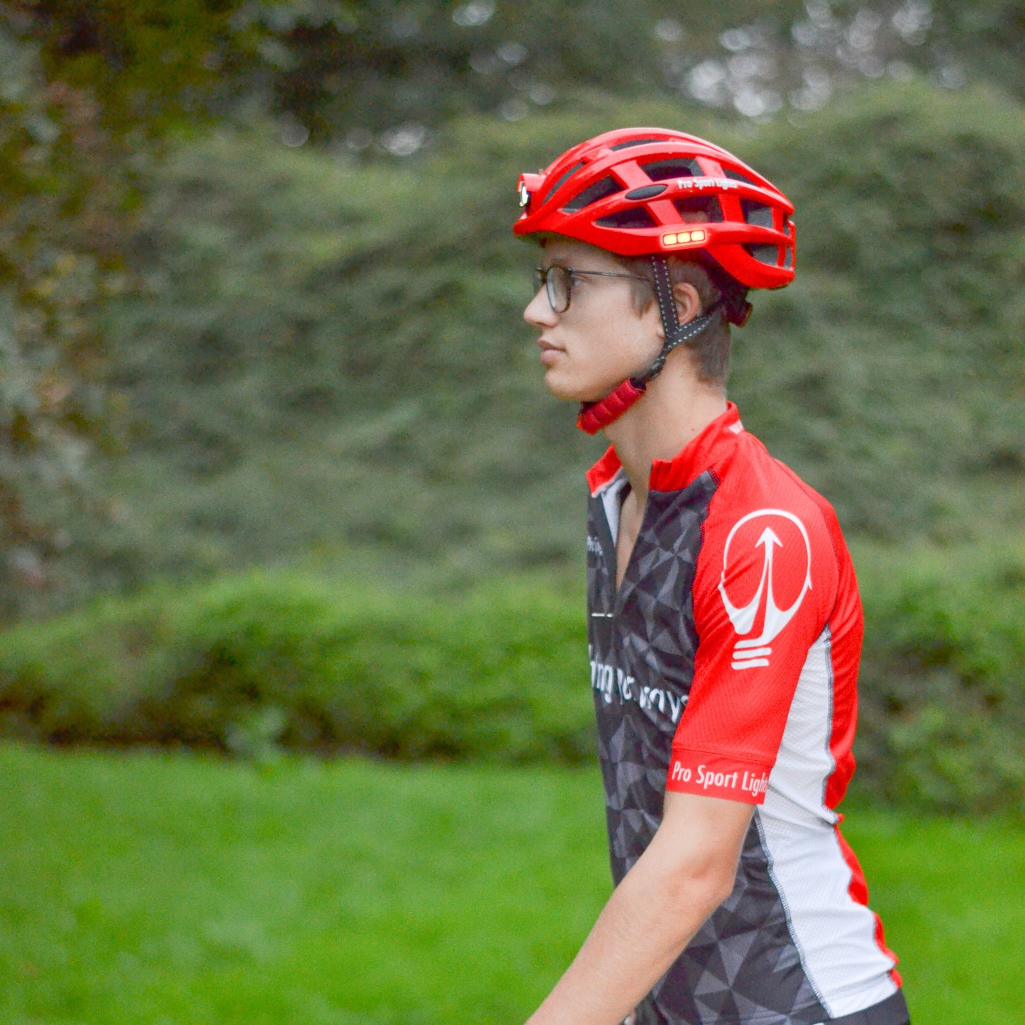 Pro Sport Lights Fietshelm - Rood
