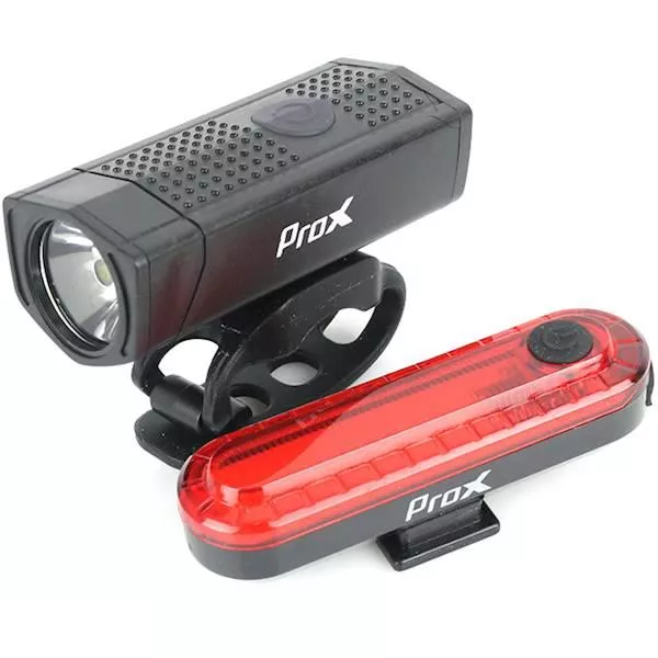 ProX LED Fietsverlichting Set - Voorlicht 300 Lumen en Achterlicht