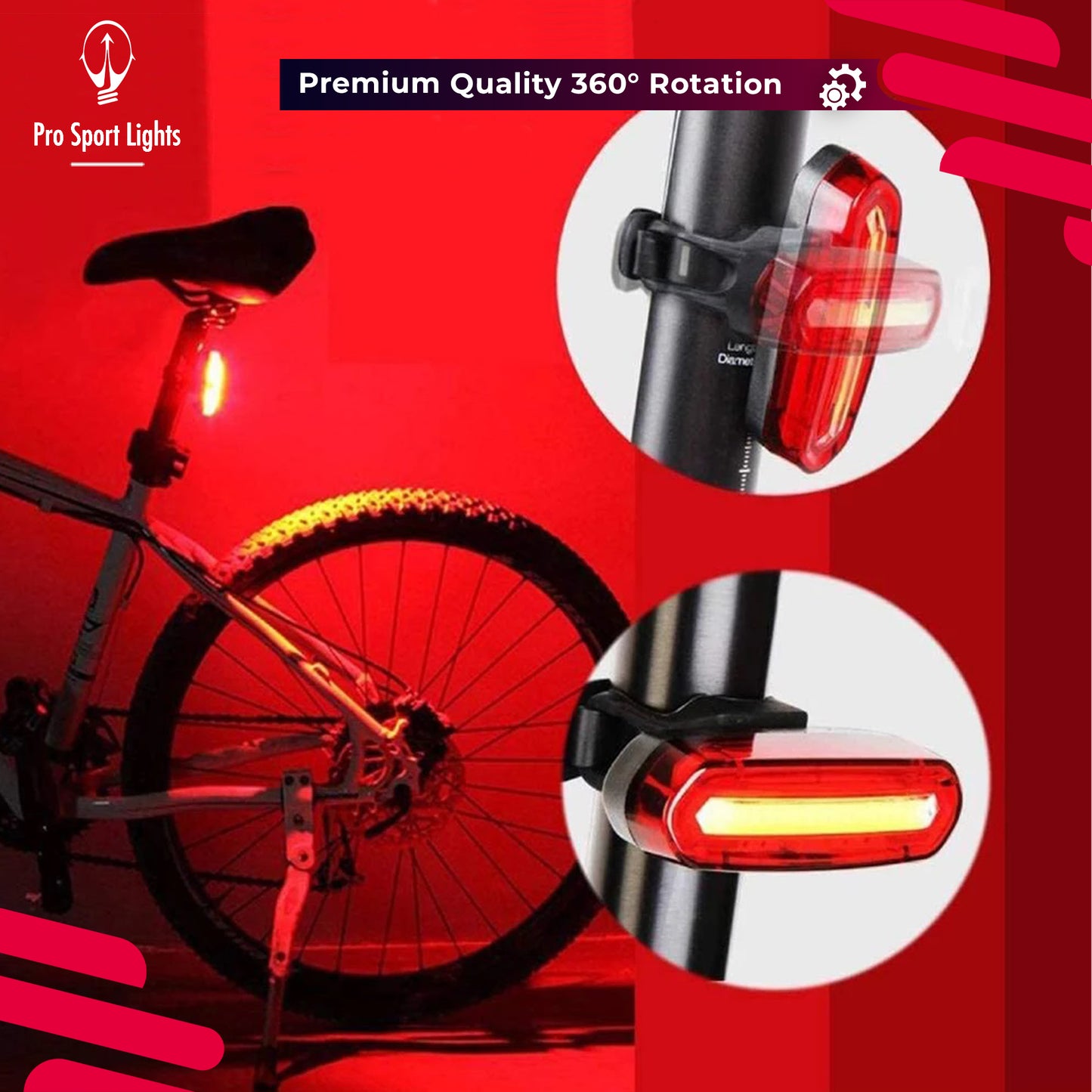 120 Lumen Rood Achterlicht Pro Sport Lights