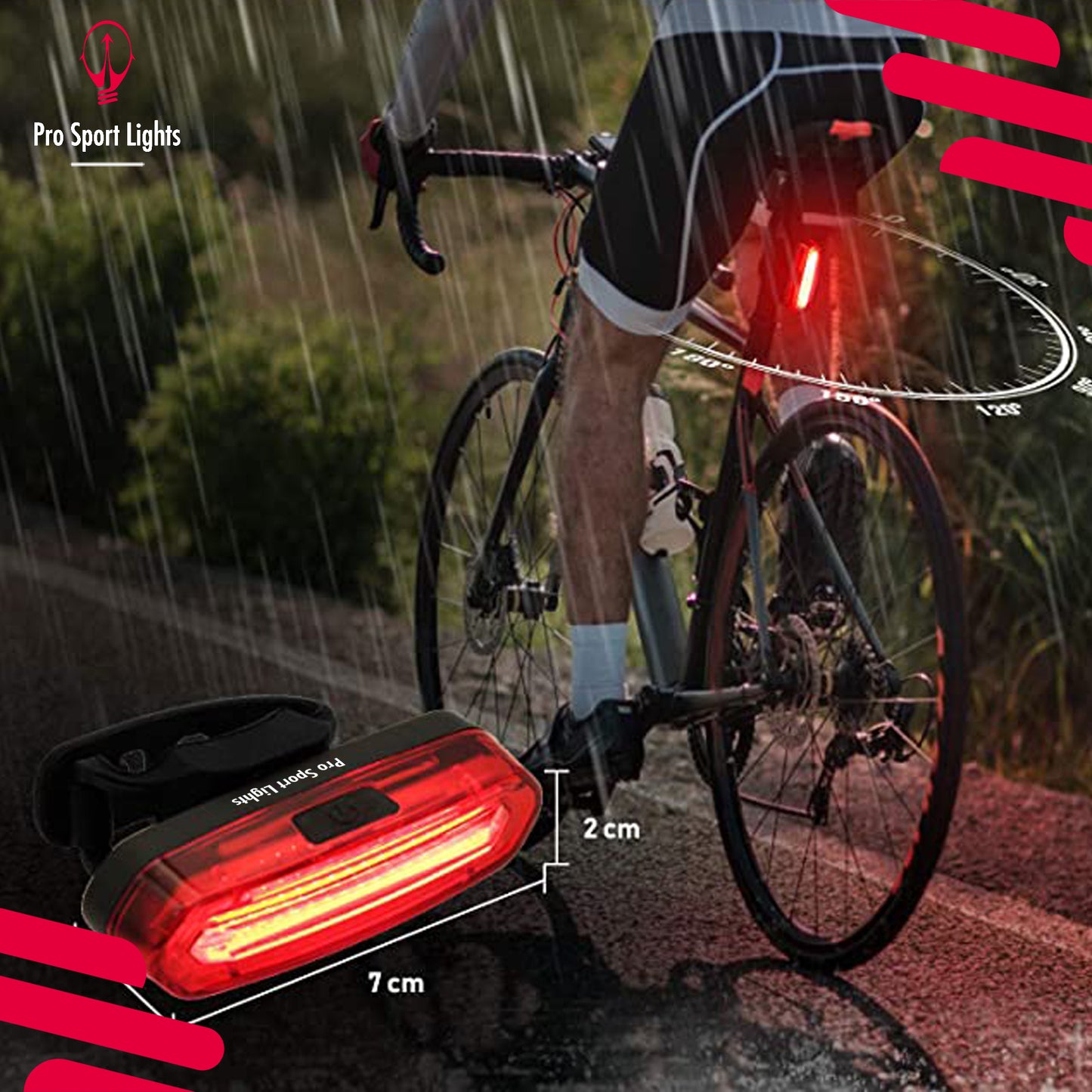 120 Lumen Rood Achterlicht Pro Sport Lights