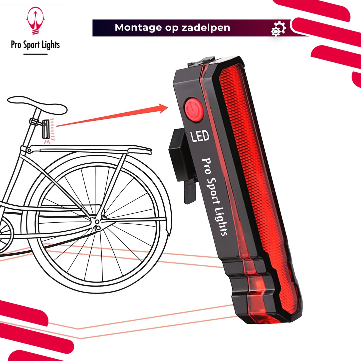 Rood Polyline Pro Sport Lights achterlicht