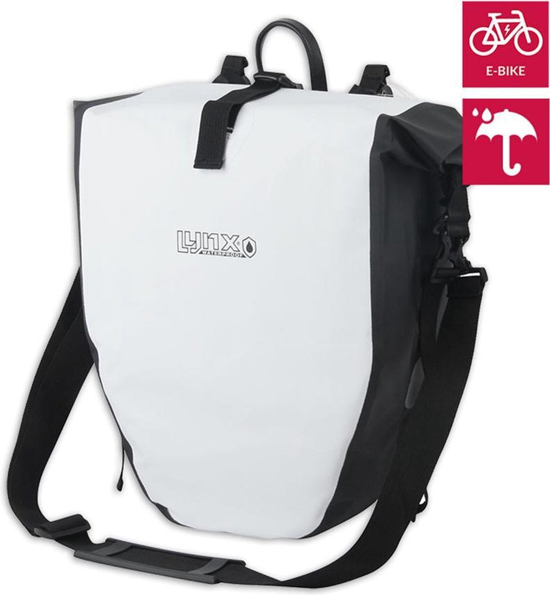 Lynx Waterdichte Fietstas Tarpaulin XL 25 Liter - Wit