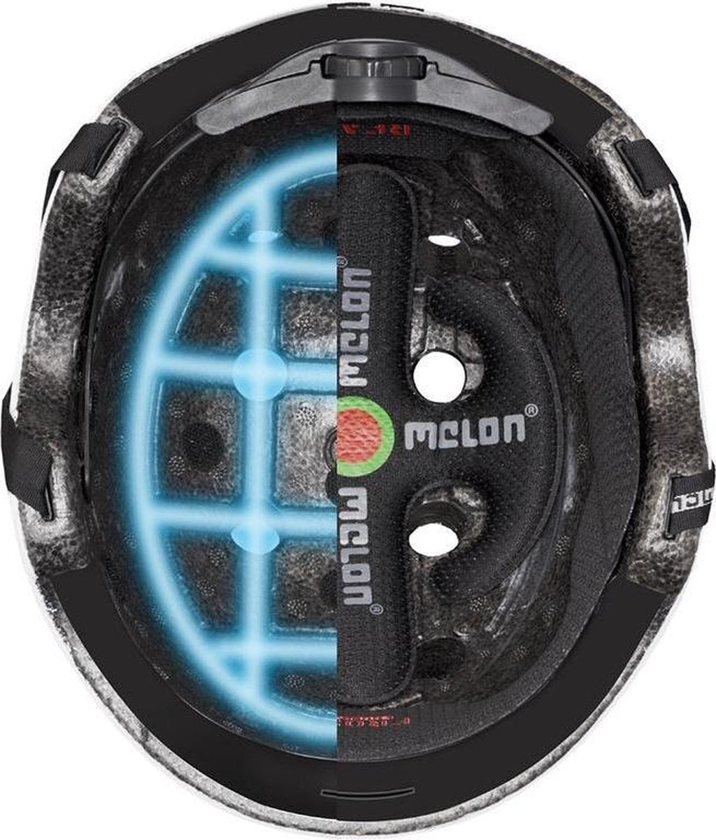 Melon Fietshelm Zwart/Wit Stripe