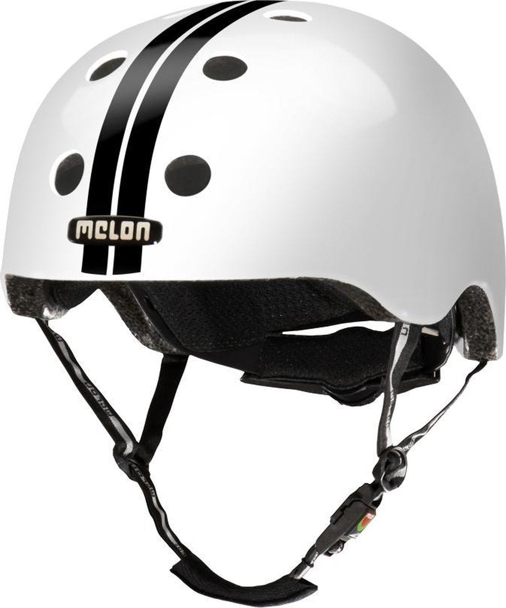 Melon Fietshelm Wit - Black Stripe