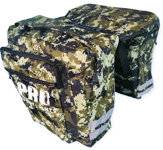 Dubbele Fietstas Pro Sport Lights - Legergroen Camo